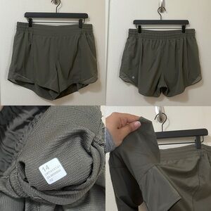 •LULULEMON• Hotty Hot Short *High-Rise 4" Olive Green Liner